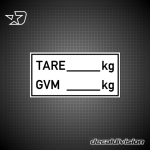 Tare Weight Sticker Tare Weight Sticker